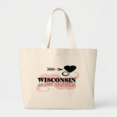 Roze hartwisconsin grote tote bag (Voorkant)