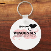 Roze hartwisconsin sleutelhanger (Voorkant)