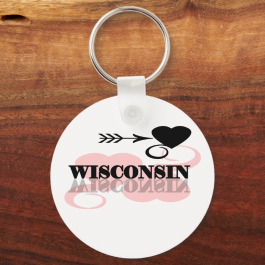 Roze hartwisconsin sleutelhanger (Voorkant)