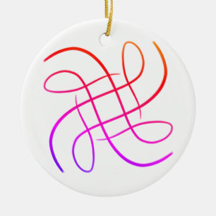 Roze Hashy Mandala #8 Keramisch Ornament