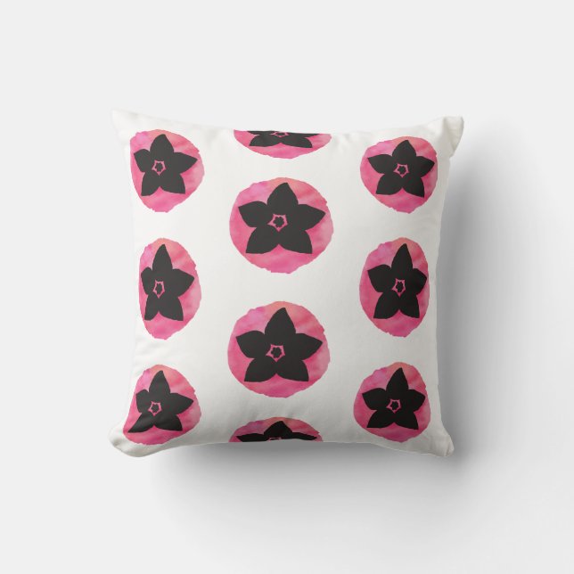 Roze Hawaïaans ventilator Kussen (Voorkant)