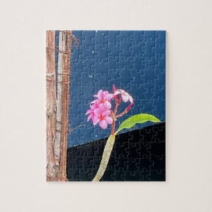Roze Hawaii Plumeria Bloem Jigsaw Puzzel