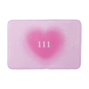  Roze Heart Aesthetisch Angel-nummer 111 Badmat