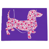 Roze Heart Dachshund Groot Cadeauzakje (Voorkant)