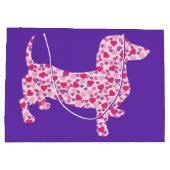 Roze Heart Dachshund Groot Cadeauzakje (Achterkant)