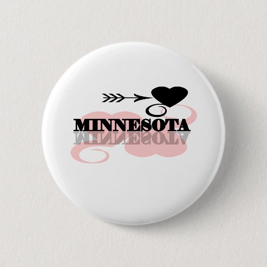 Roze Heart Minnesota Ronde Button 5,7 Cm (Voorkant)