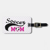 Roze Heart O Soccer Mam Bagagelabel (Voorkant horizontaal)