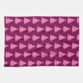 Roze Hedendaagse Kerstbomen Theedoek (Horizontaal)