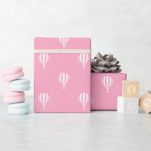 Roze Heet Luchtballon Patroon Cadeaupapier