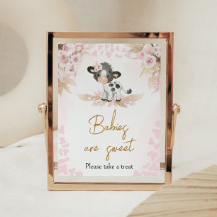 Roze Heilige Koe Baby shower Baby's zijn zoet Poster