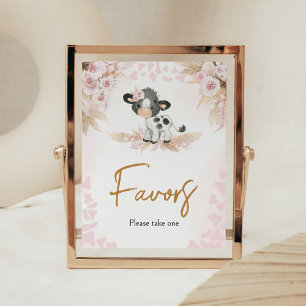 Roze Heilige Koe Baby shower Gunsten Poster
