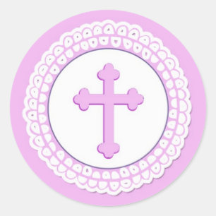 Roze Heilige Kruis Sticker