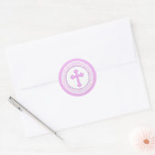 Roze Heilige Kruis Sticker (Envelop)