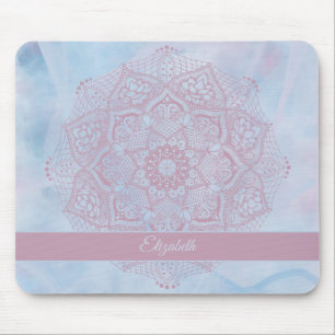 roze Heilige Lotus Flower Blossom Mandala Muismat