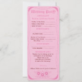 Roze Helder en vet huwelijksprogramma (Achterkant)