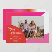 Roze & heldere niet-traditionele kerst Kaart (Voorkant / Achterkant)
