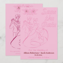 Roze Heldere & vette bruiloft Save the Date