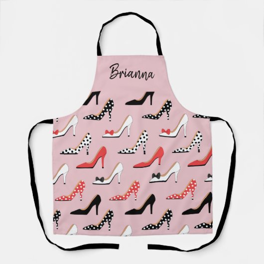  roze hellen schort (Voorkant)