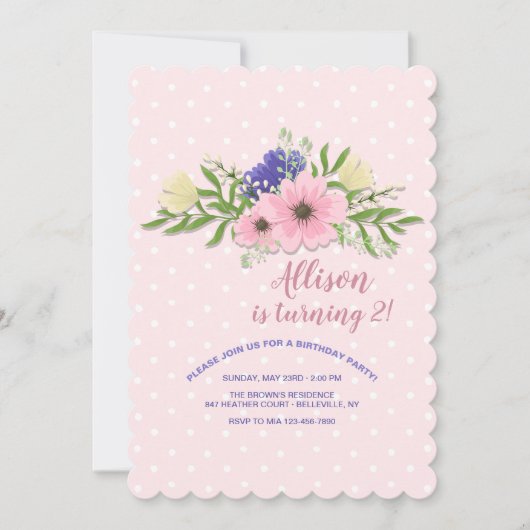 Roze Helling Uitnodiging (Voorkant)