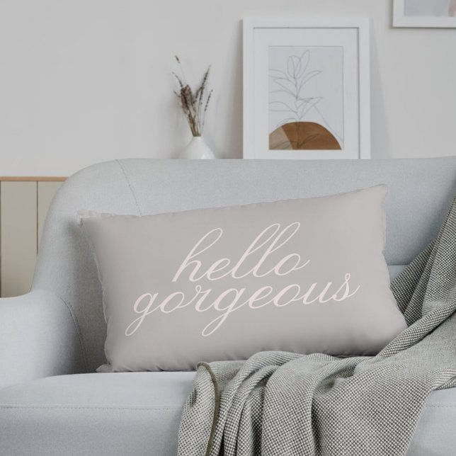 Roze Hello Gorgeous Lendenkussen Kussen (Creator heeft geüpload)