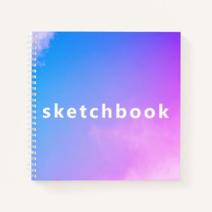 Roze Hemel Achtergrond Vierkante Spiraalvormige Ku Notitieboek