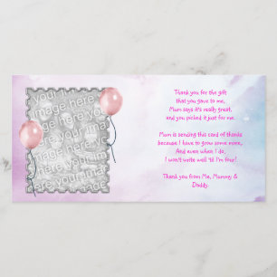 Roze hemel Hartelijk dank voor uw kaartje voor een Bedankkaart