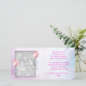 Roze hemel Hartelijk dank voor uw kaartje voor een Bedankkaart (Staand voorkant)