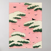 Roze Hemel - Japanse Retro Serenity Poster (Voorkant)