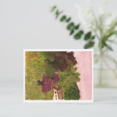 Roze hemel, landschap, huis, briefkaart (Staand voorkant)