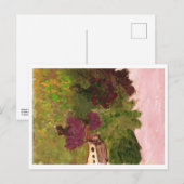 Roze hemel, landschap, huis, briefkaart (Voorkant / Achterkant)