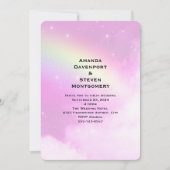 Roze Hemel met Citroen Gele Regenboog Bruiloft Kaart (Voorkant)