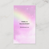 Roze Hemel met Citroengele Regenboog Visitekaartje (Voorkant)