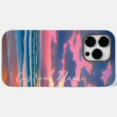 Roze hemelbruine strandzonsondergang Case-Mate iPhone case (Achterkant (horizontaal))