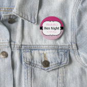 Roze Hen Nacht Gepersonaliseerd Ronde Button 5,7 Cm (In situ)