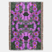 Roze Herfst Aster Flowers Abstract Deken (Voorkant Verticaal)
