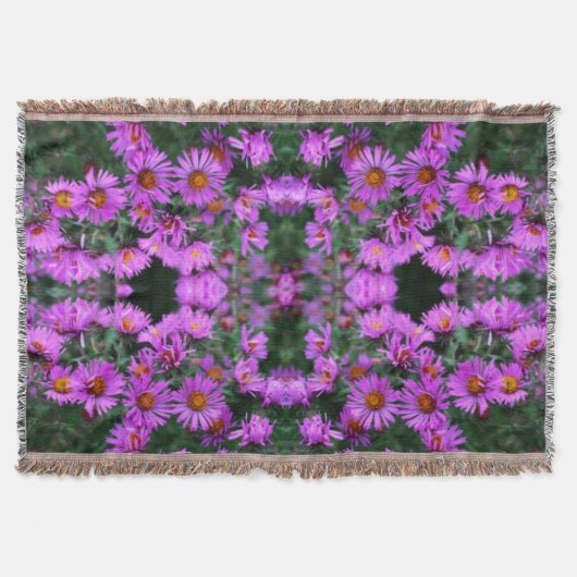 Roze Herfst Aster Flowers Abstract Deken (Voorkant)