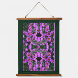 Roze Herfst Aster Flowers Orton Abstract Hangend Wandkleed