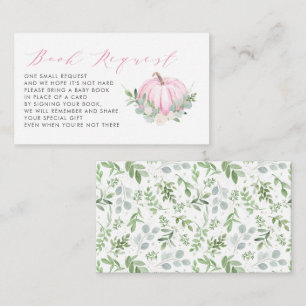 Roze Herfst Baby shower Book Request Kaart