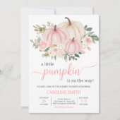 Roze herfst bloemenkurkpomp kaart (Voorkant)