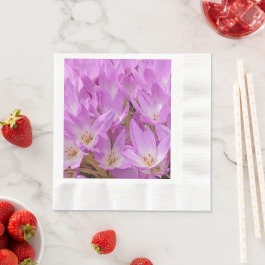 Roze Herfst Crocus Bloeit Bloemen Servet (Insitu)