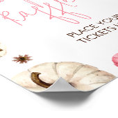 Roze Herfst Kleine Pompoen Baby shower Luier Raffl Poster (Hoek)