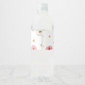 Roze Herfst kleine pompoen Baby shower Waterfles Etiket (Achterkant)