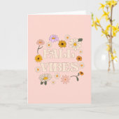 Roze Herfst Vibes Kaart (Gele Bloem)