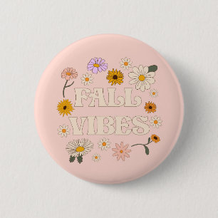 Roze Herfst Vibes Ronde Button 5,7 Cm