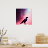Roze Herfsten Raven Poster (Keuken)