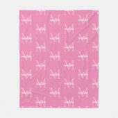 Roze Herhalend Monogram Gepersonaliseerde Naam Fleece Deken (Voorkant)