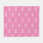Roze Herhalend Monogram Gepersonaliseerde Naam Fleece Deken (Voorkant (Horizontaal))
