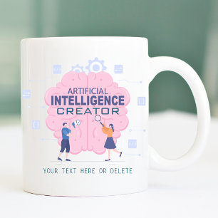 Roze hersenen illustratie Kunstmatige Intelligenti Koffiemok
