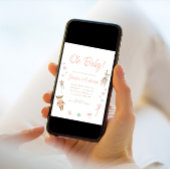 Roze Het is een Meisje Speelgoed Rustiek Baby sho Kaart