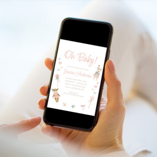 Roze Het is een Meisje Speelgoed Rustiek Baby sho Kaart